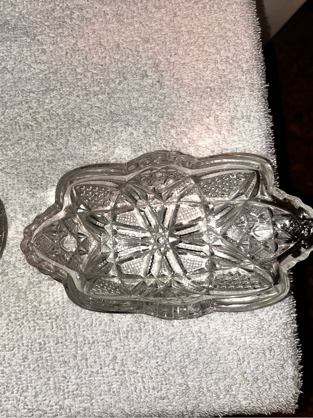 Clear Pressed Glass Decorative Accent Dish - Clear. Butter dish